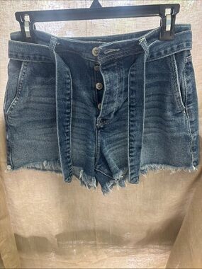 Hollister Ultra High-Rise Denim Mom Shorts - Dark Blue